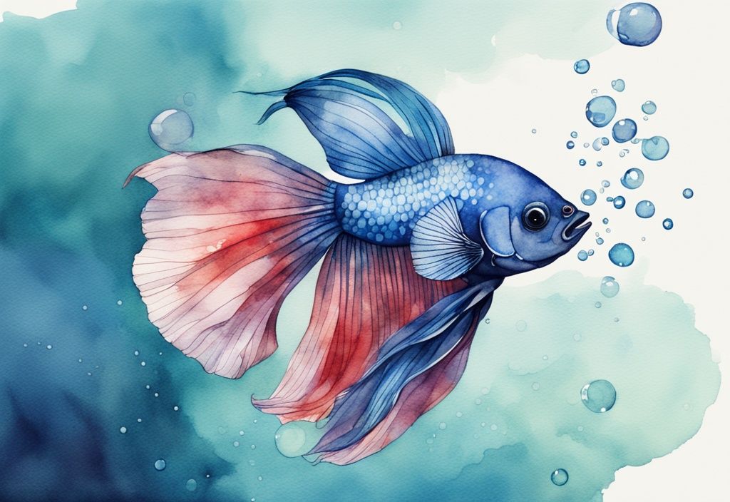 Illustration aquarelle moderne d'un poisson Betta vibrant sous l'eau, faisant des bulles, pourquoi mon combattant fait des bulles.